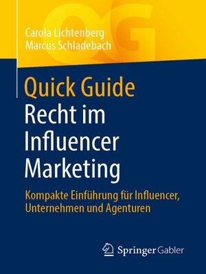 cover image of Quick Guide Recht im Influencer Marketing